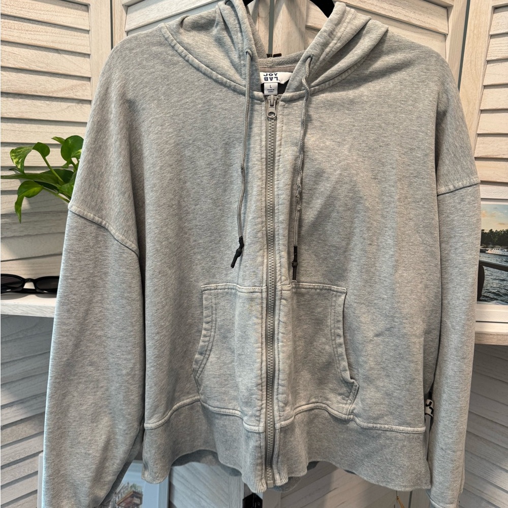 JoyLab Heather Gray Zip-Up Hoodie